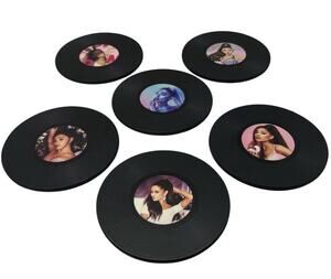 Ariana Grande Vinyl Record Coaster Set 6‑pc Limited Edition NEW No Box